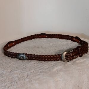 Braided Leather w/ silvertone Concho Women's Belt